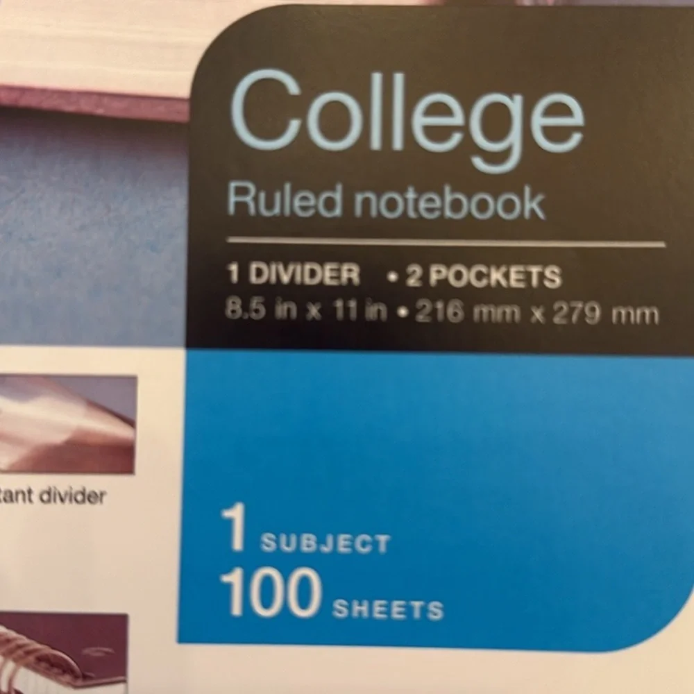 Staples Accel Durable Cover College Ruled Notebook 100 Pgs 1-subject Teal New